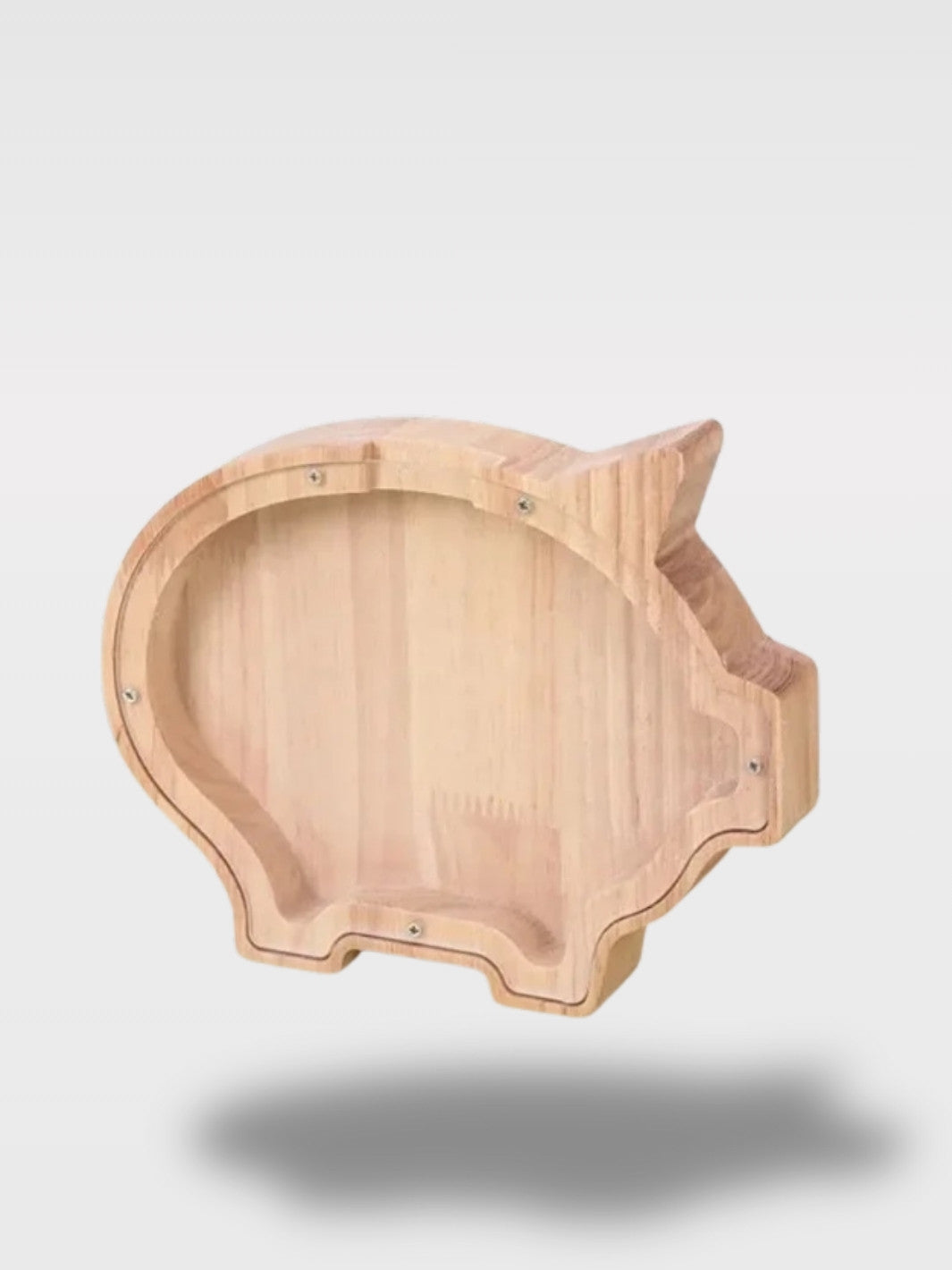 Tirelire Cochon en Bois avec Fond Transparent<br>Le Petit Coquin