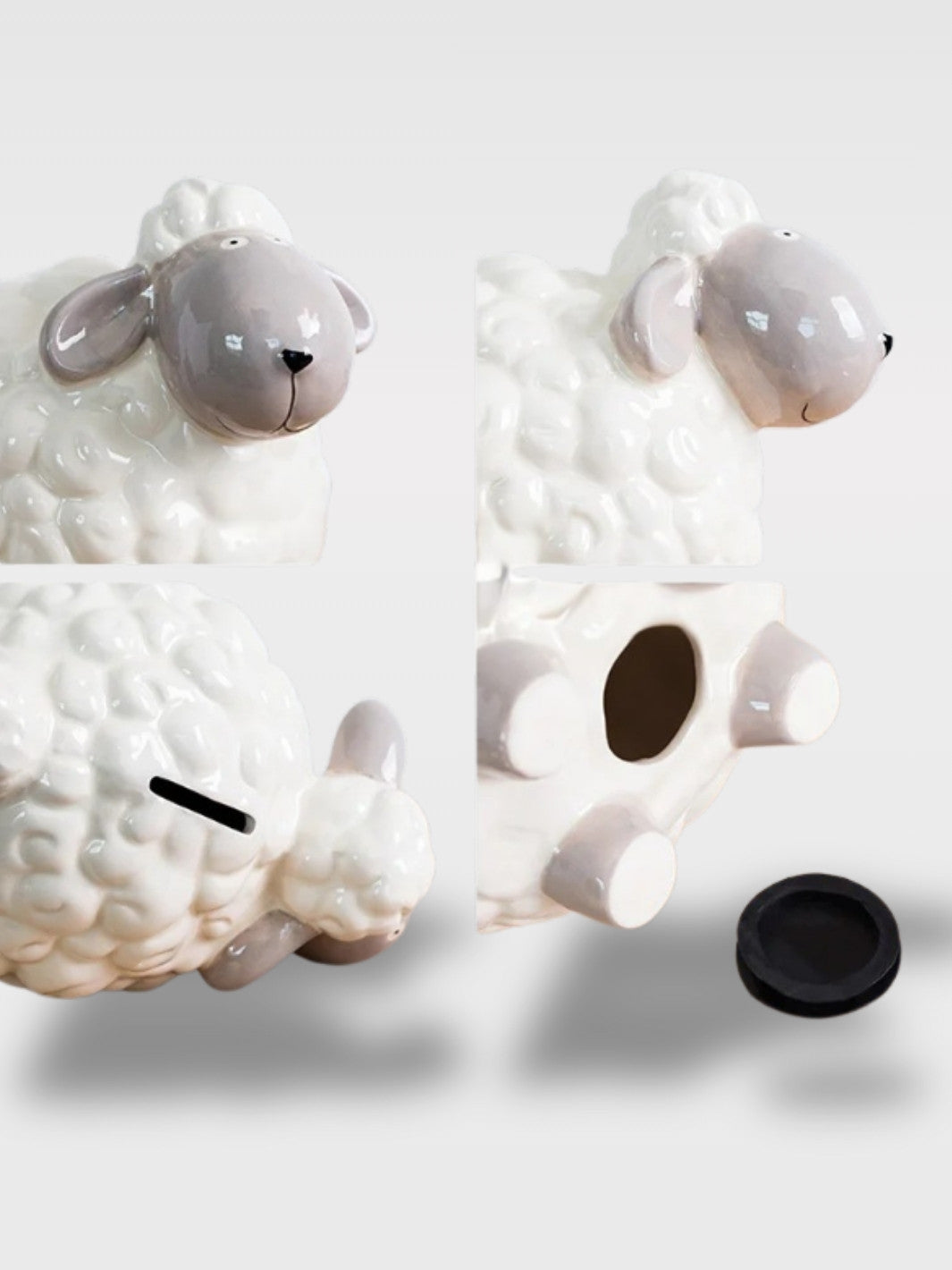 Tirelire Mouton Blanc en Céramique<br>Le Songeur des Prés