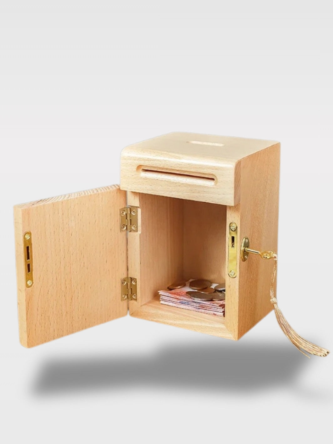 Tirelire Coffre Bois à Clé Design<br>Le Coffre Artisan