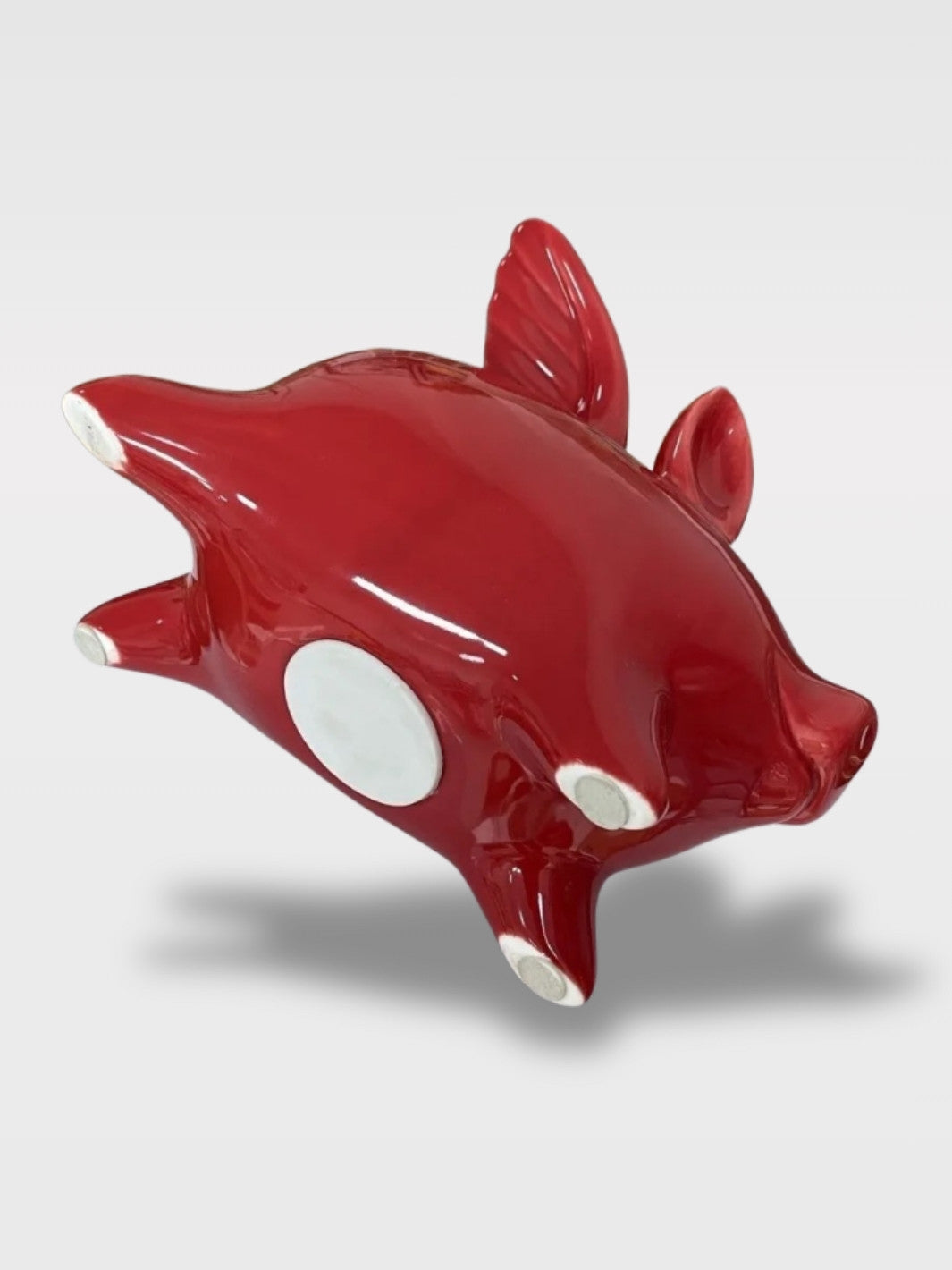 Tirelire Cochon Rouge En Céramique <br>Le Porte-Bonheur Écarlate
