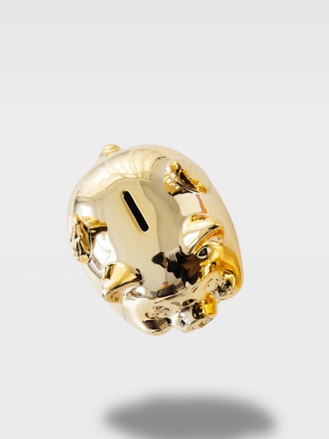 Tirelire Cochon Doré en Céramique<br>Le Porte-Fortune