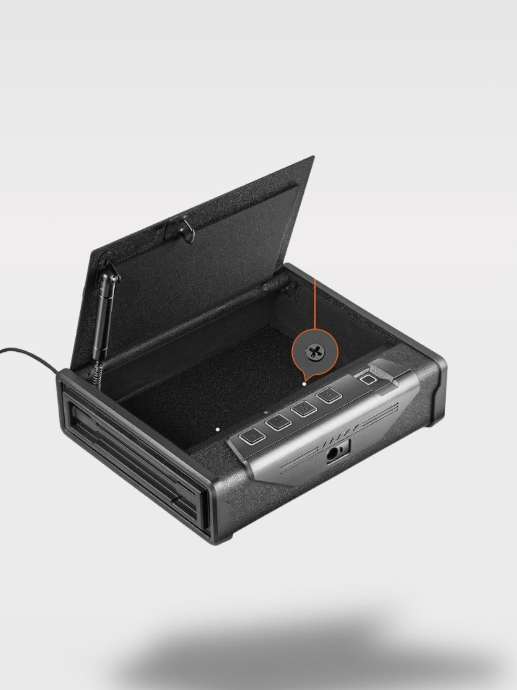 Coffre-Fort Arme À Feu Acier Biométrique Portable 3 En 1<br>Le Vigile Noir