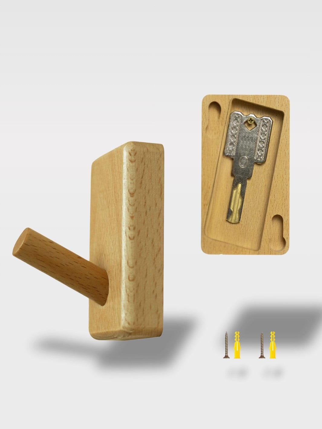 Crochet Mural Bois Cache Clé | Rangement Discret Sécurisé