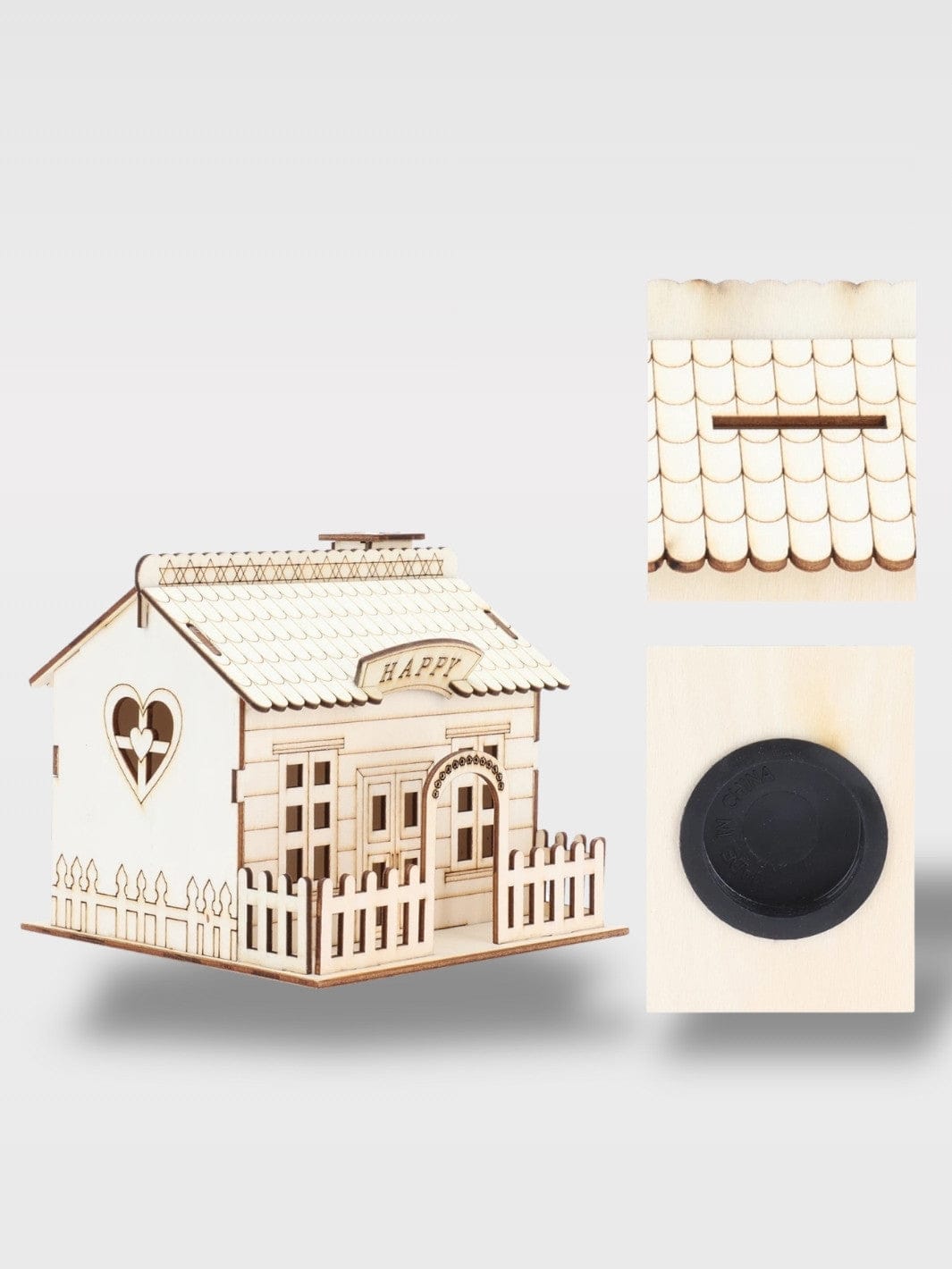 Tirelire Bois LED En Forme De Maison | Décoration Ludique