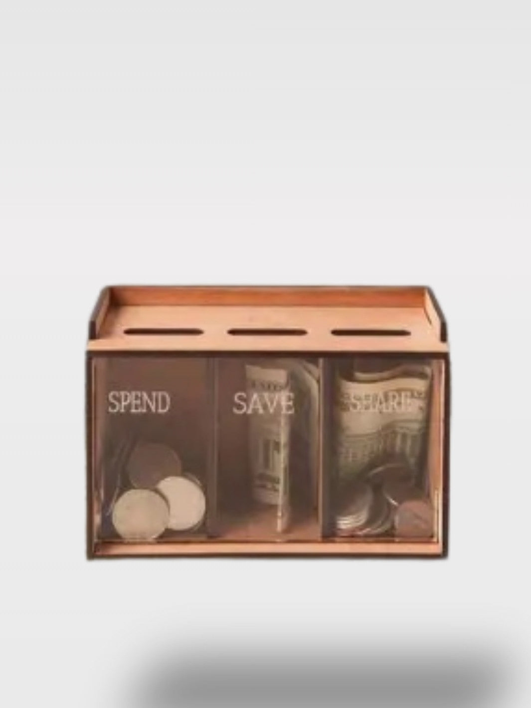 Tirelire 3 Compartiments En Bois<br>Le Trio