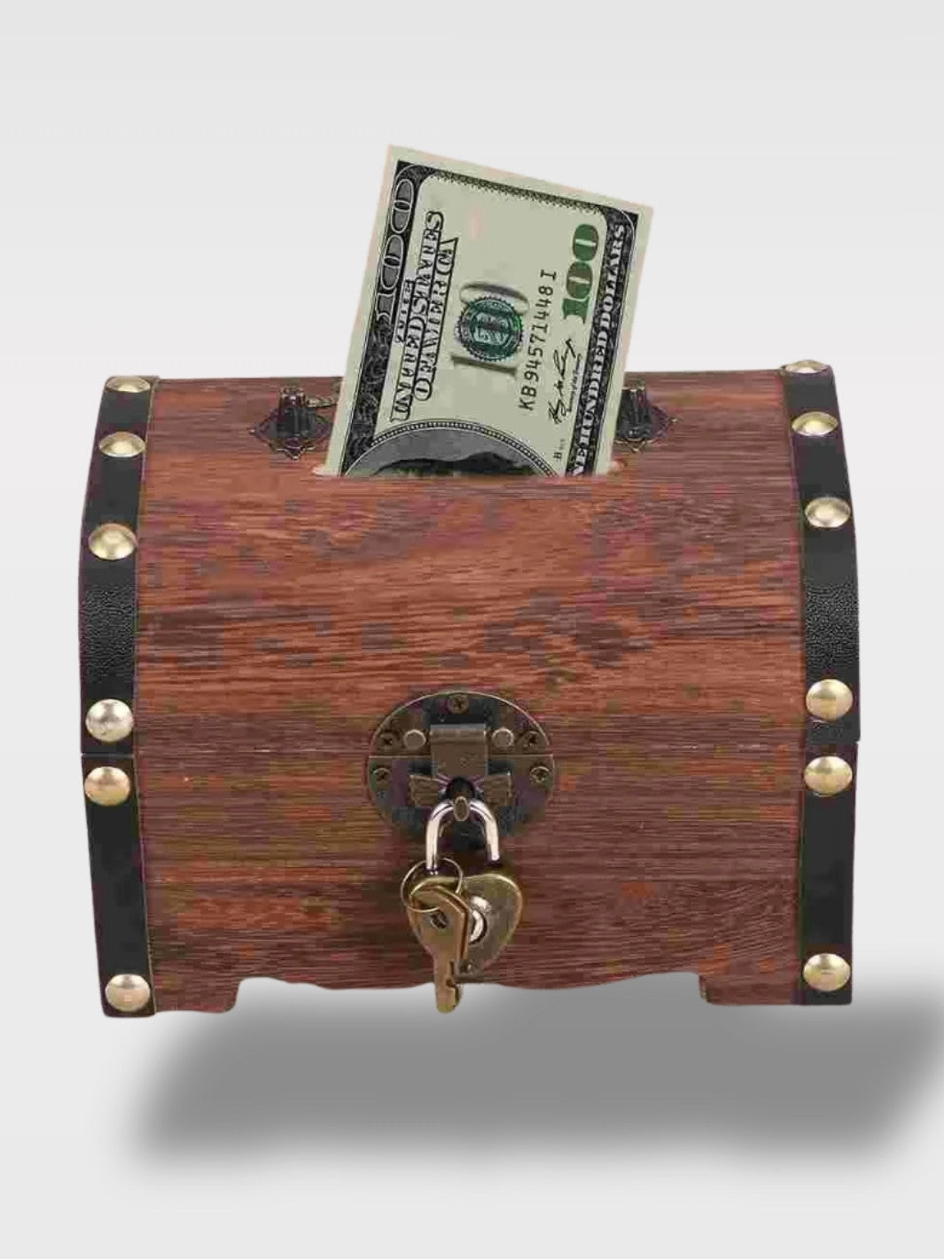 Tirelire Coffre en Bois avec Cadenas à Clé<br>Le Coffret Précieux