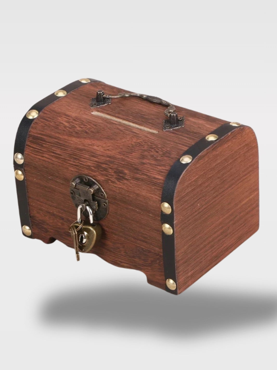 Tirelire Coffre en Bois avec Cadenas à Clé<br>Le Coffret Précieux