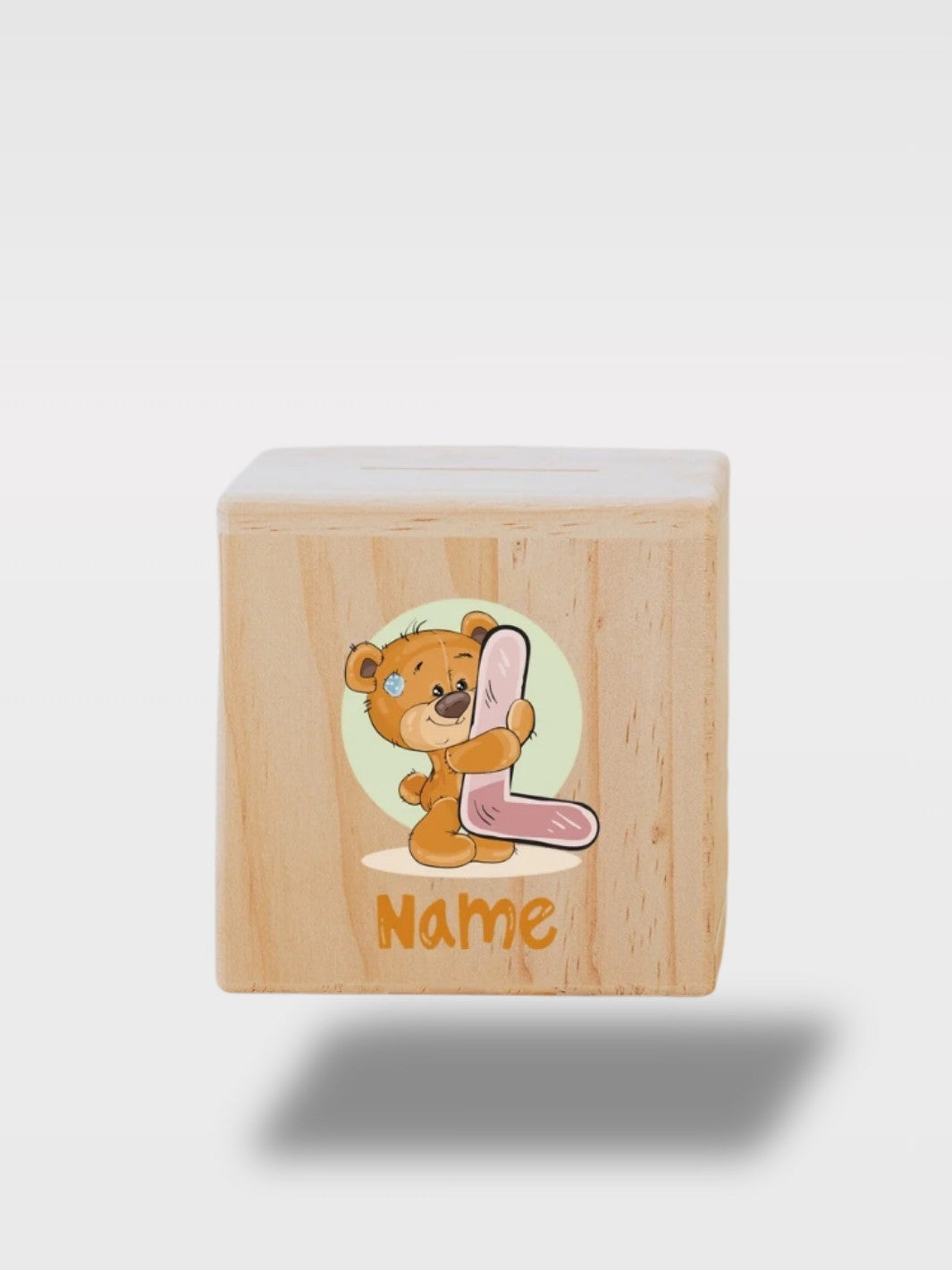 Tirelire Personnalisée Ours En Bois Avec Prénom<br>L’Ourson