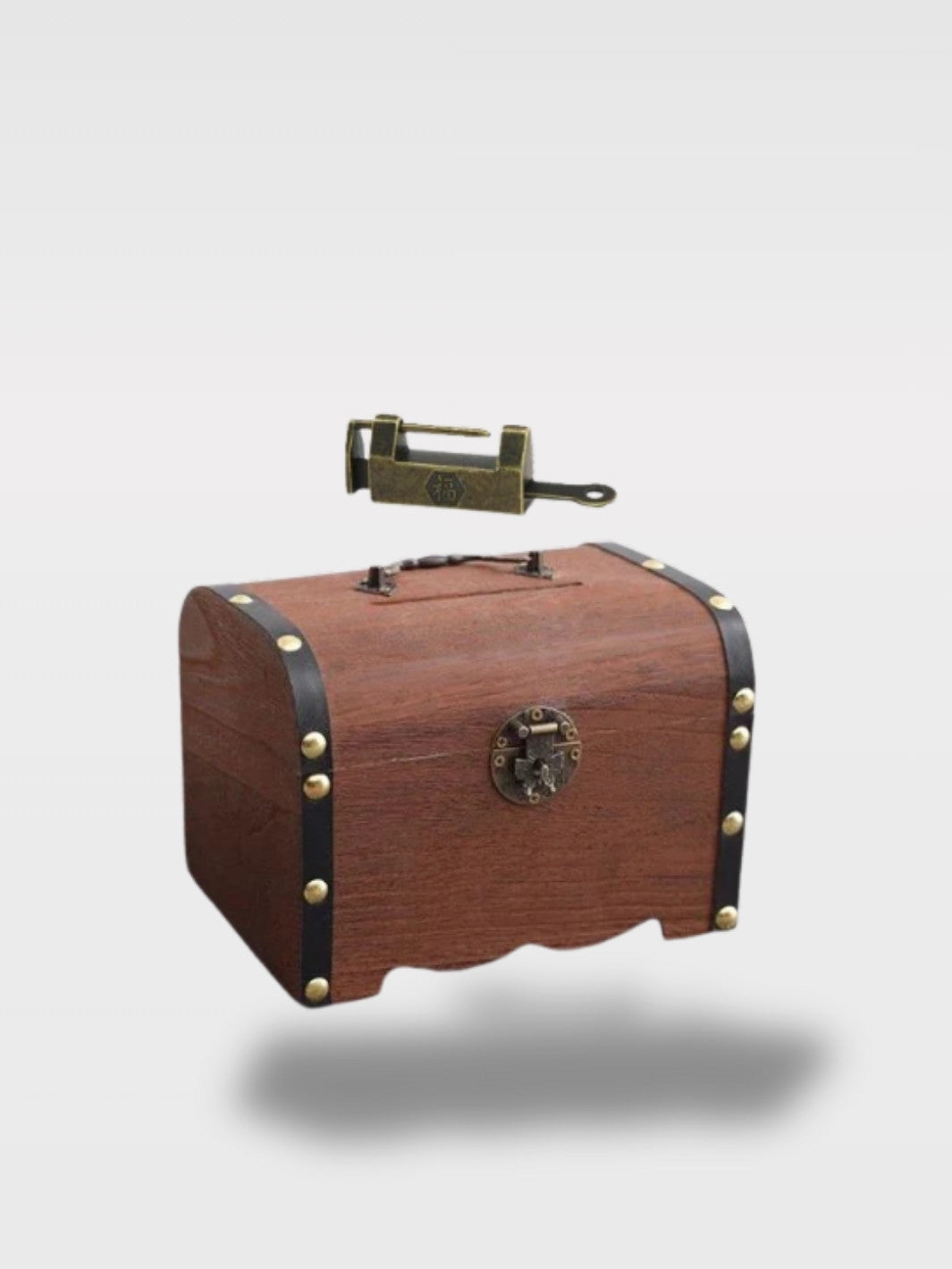 Tirelire Coffre en Bois avec Cadenas à Clé<br>Le Coffret Précieux
