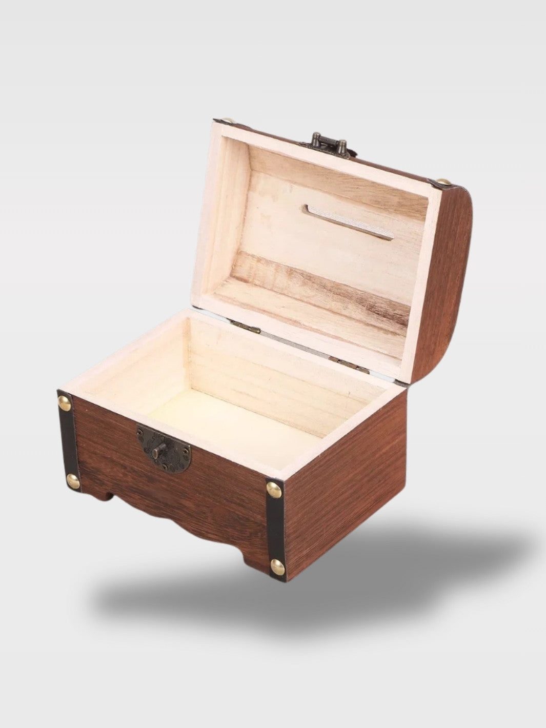 Tirelire Coffre en Bois avec Cadenas à Clé<br>Le Coffret Précieux