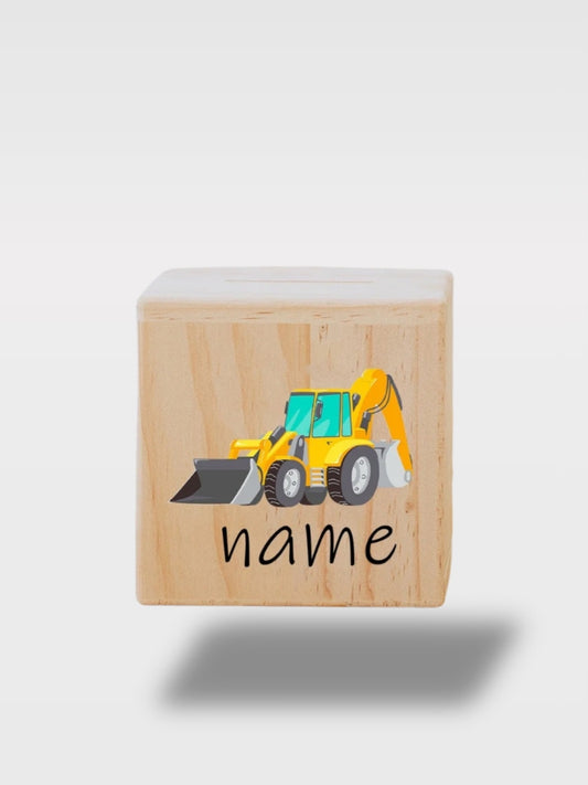 Tirelire Garçon Personnalisée En Bois Véhicule Avec Prénom<br>Le Pilote