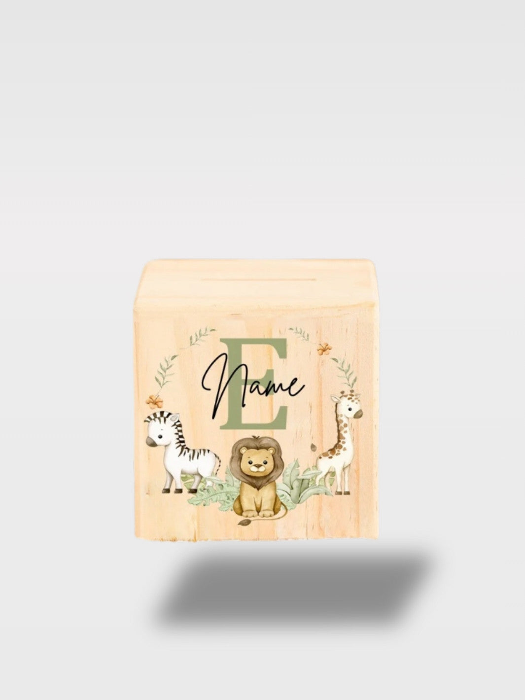 Tirelire Bébé Personnalisée Animaux Safari En Bois Avec Prénom<br>Le Safari