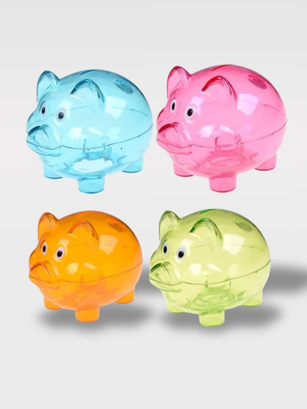 Tirelire Cochon Fond Transparent Coloré<br>Le Petit Futé