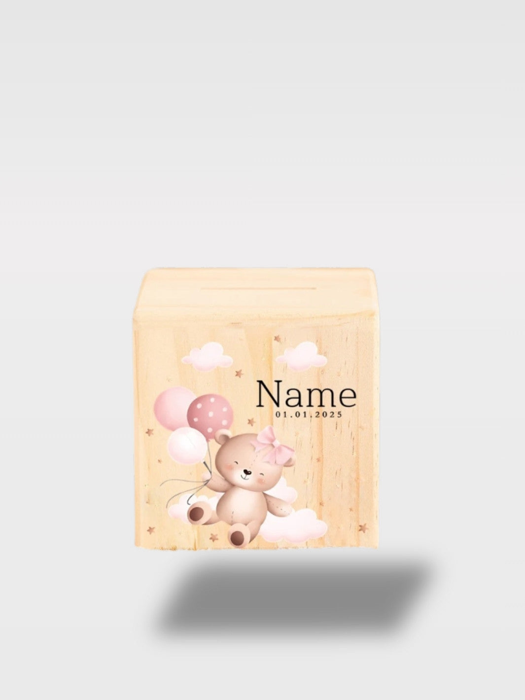 Tirelire Naissance Personnalisée Féerique En Bois<br>Le Féérique