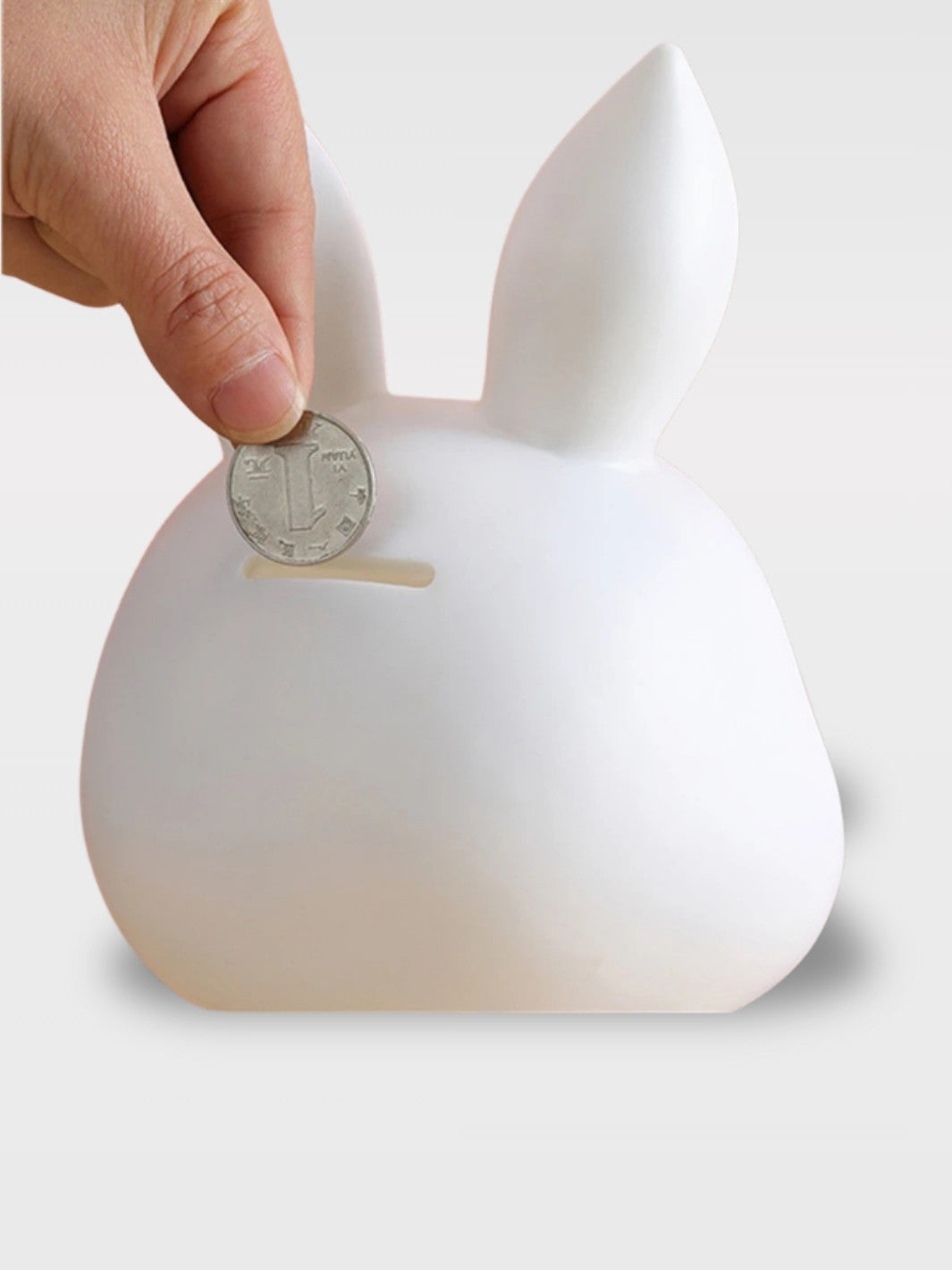 Tirelire Lapin Blanc et Rose Mignonne<br>La Rosée Enchantée