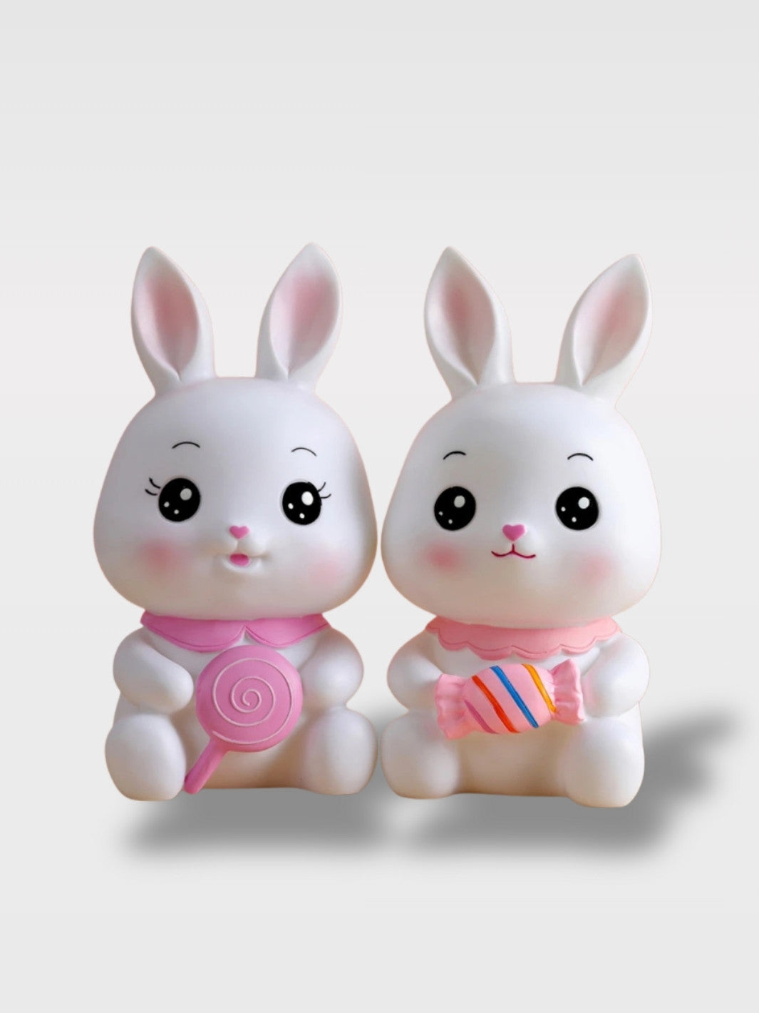 Tirelire Lapin Blanc et Rose Mignonne<br>La Rosée Enchantée