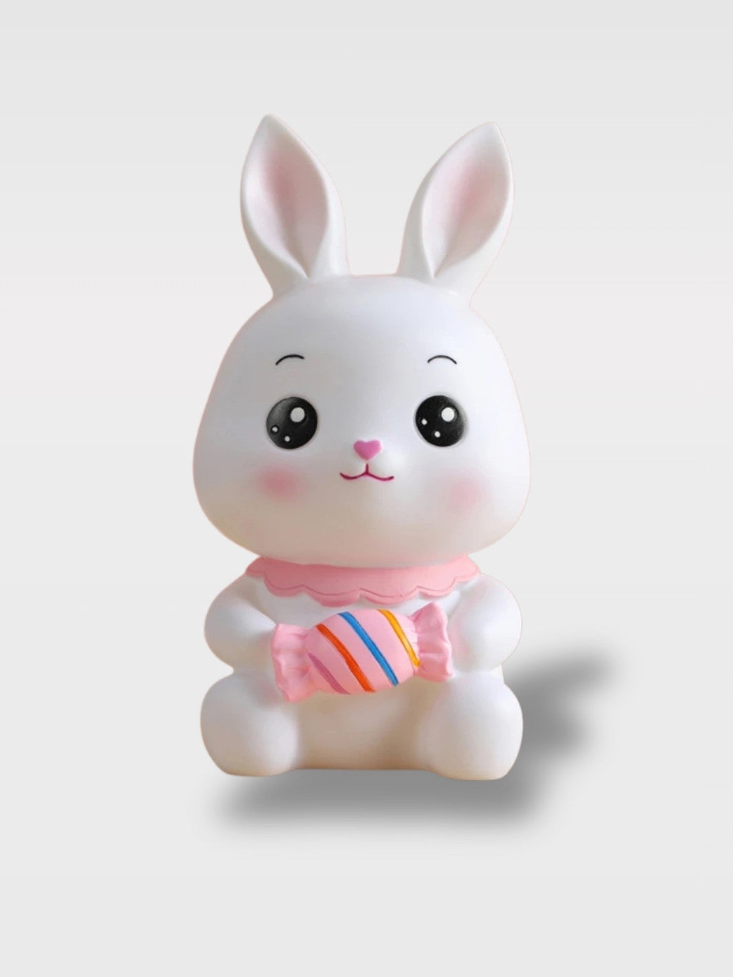 Tirelire Lapin Blanc et Rose Mignonne<br>La Rosée Enchantée
