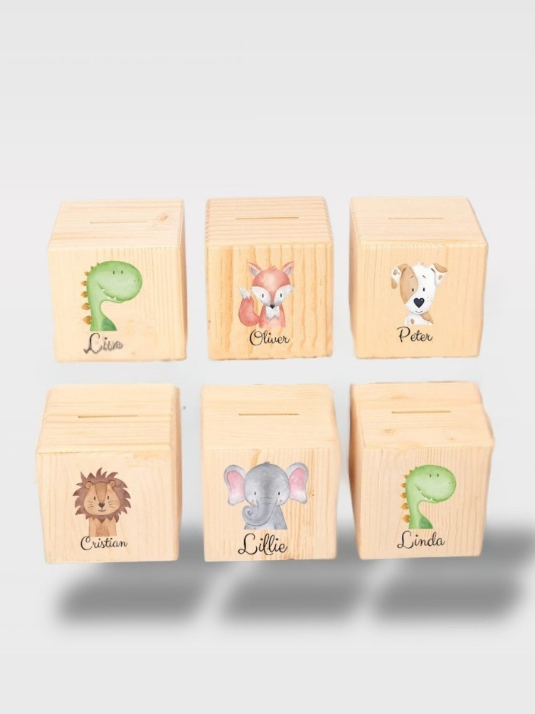 Tirelire Baptême Personnalisée En Bois Animaux Avec Nom<br>Le Compagnon