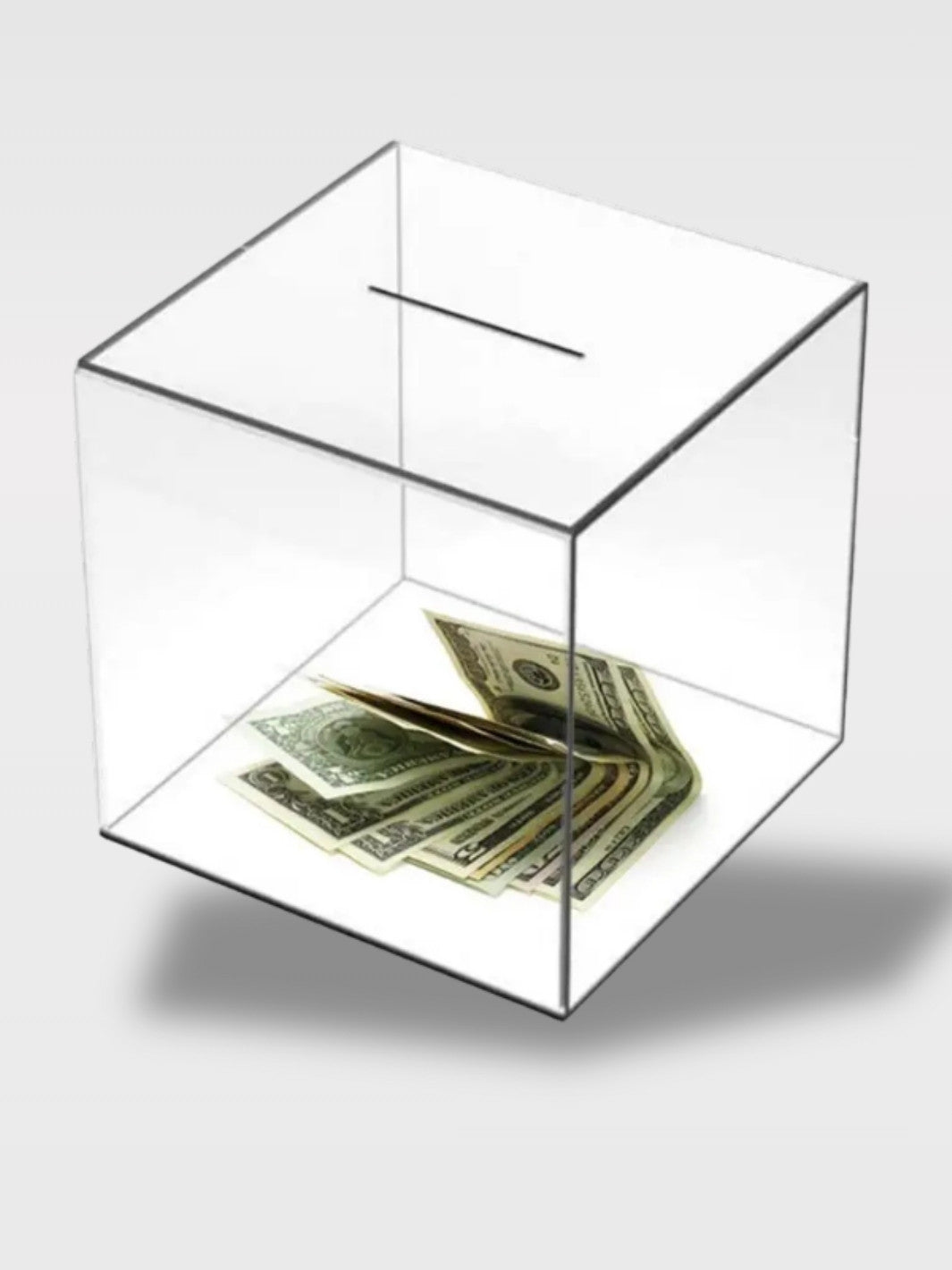 Tirelire Transparente à Casser en Acrylique<br>Le Coffre Clair