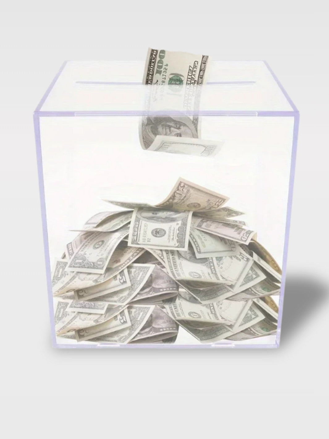 Tirelire Transparente à Casser en Acrylique<br>Le Coffre Clair