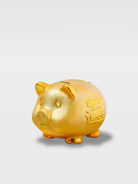 Tirelire Cochon Chinois Porte-Bonheur<br>Le Trésor Doré