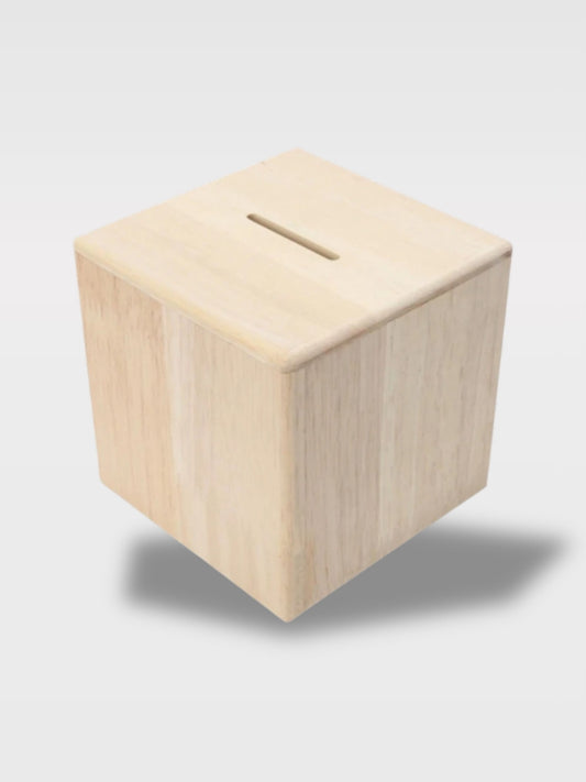 Tirelire À Peindre En Bois Cube<br>Le Créatif