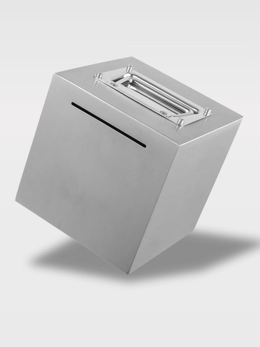 Tirelire Boîte Métal En Acier Inoxydable<br>Le Coffre Pratique