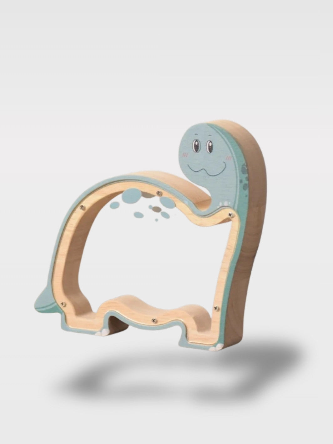 Tirelire Dinosaure Bois avec Fenêtre Transparente<br>Le Petit Fossile