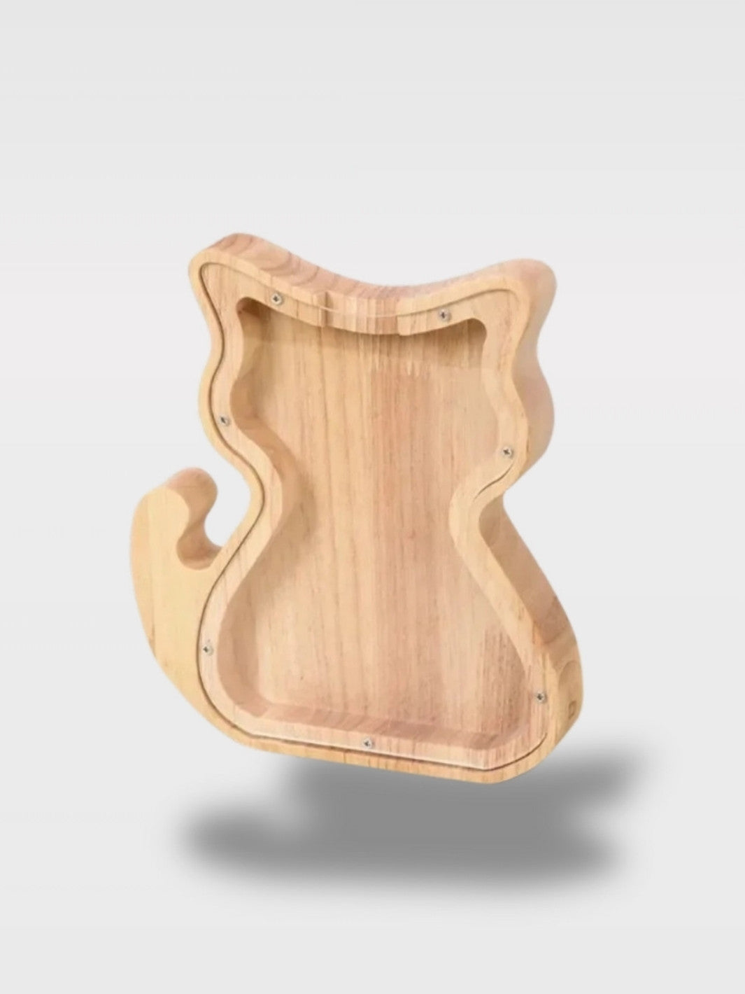 Tirelire Chat Bois avec Fond Transparent<br>Le Petit Ronron