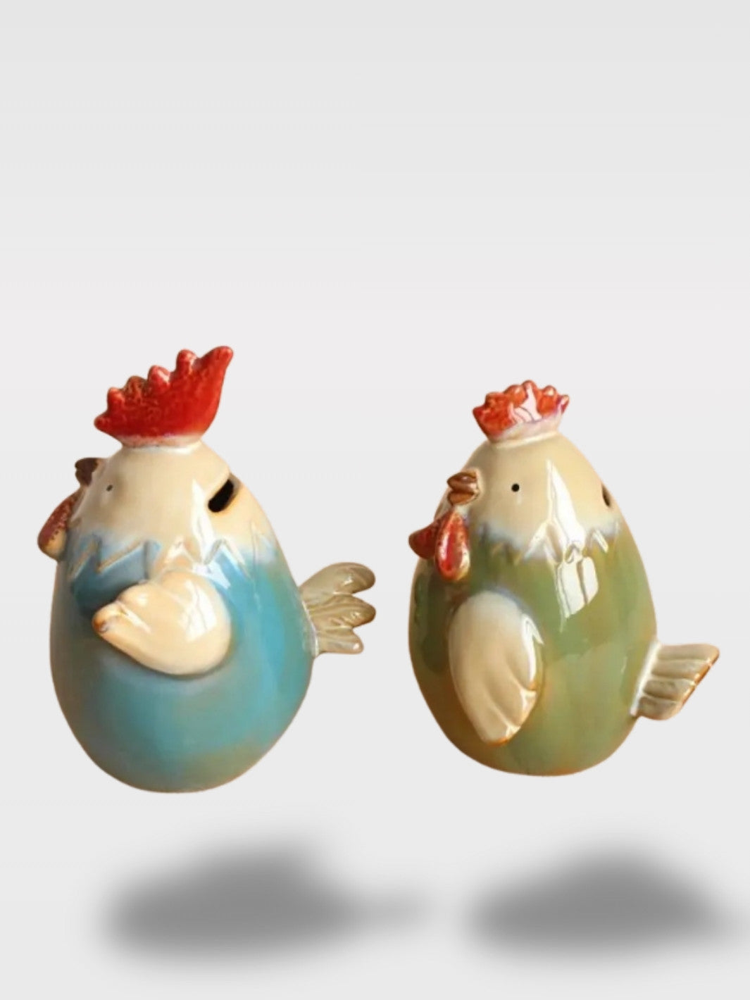 Tirelire en Forme de Poule Céramique<br>Le Duo du Poulailler