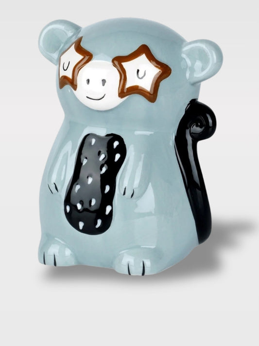 Tirelire Bleu Singe en Céramique<br>Le Roi Des Bananiers
