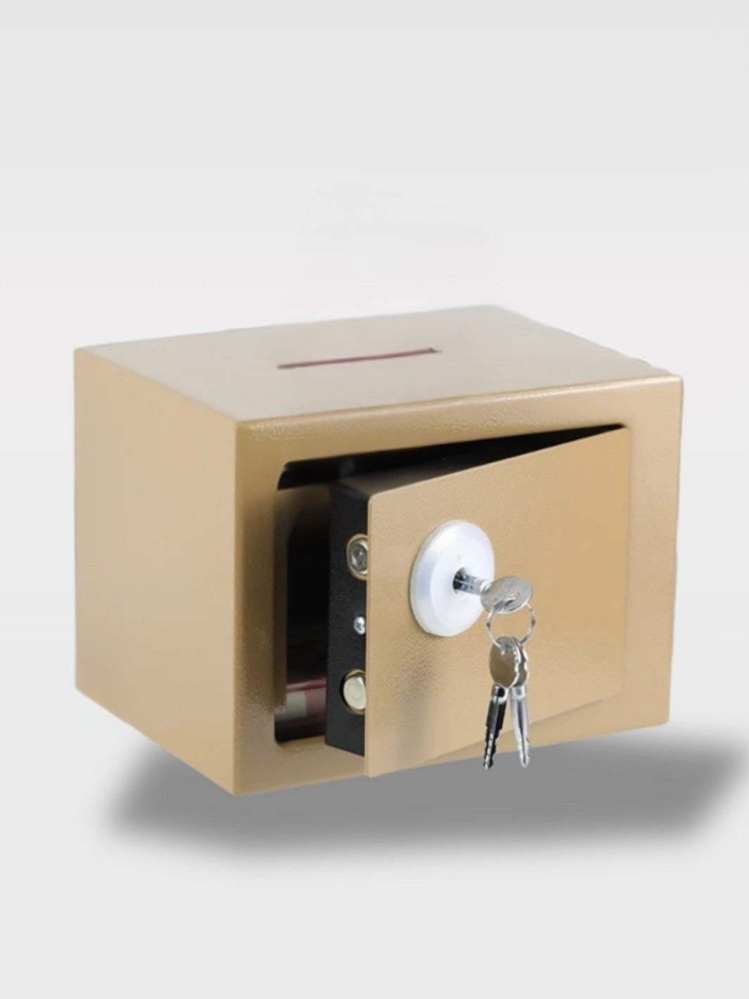 Tirelire Moderne Coffre à Clé en Acier Inoxydable<br>Le Gardien Métallique