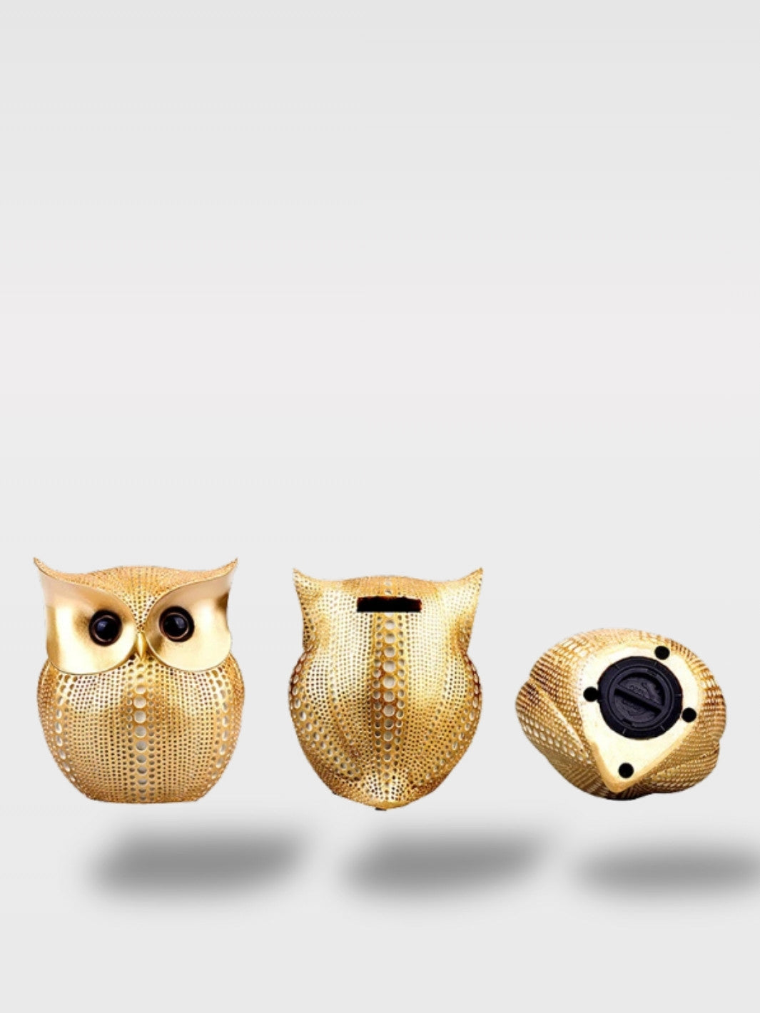 Tirelire Chouette Hibou Doré<br>La Sage Veilleuse