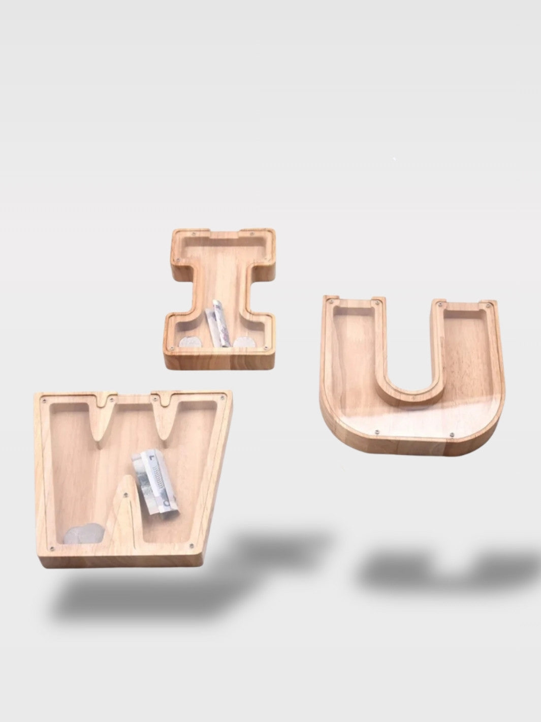 Tirelire En Forme De Lettre En Bois<br>Le Chêne