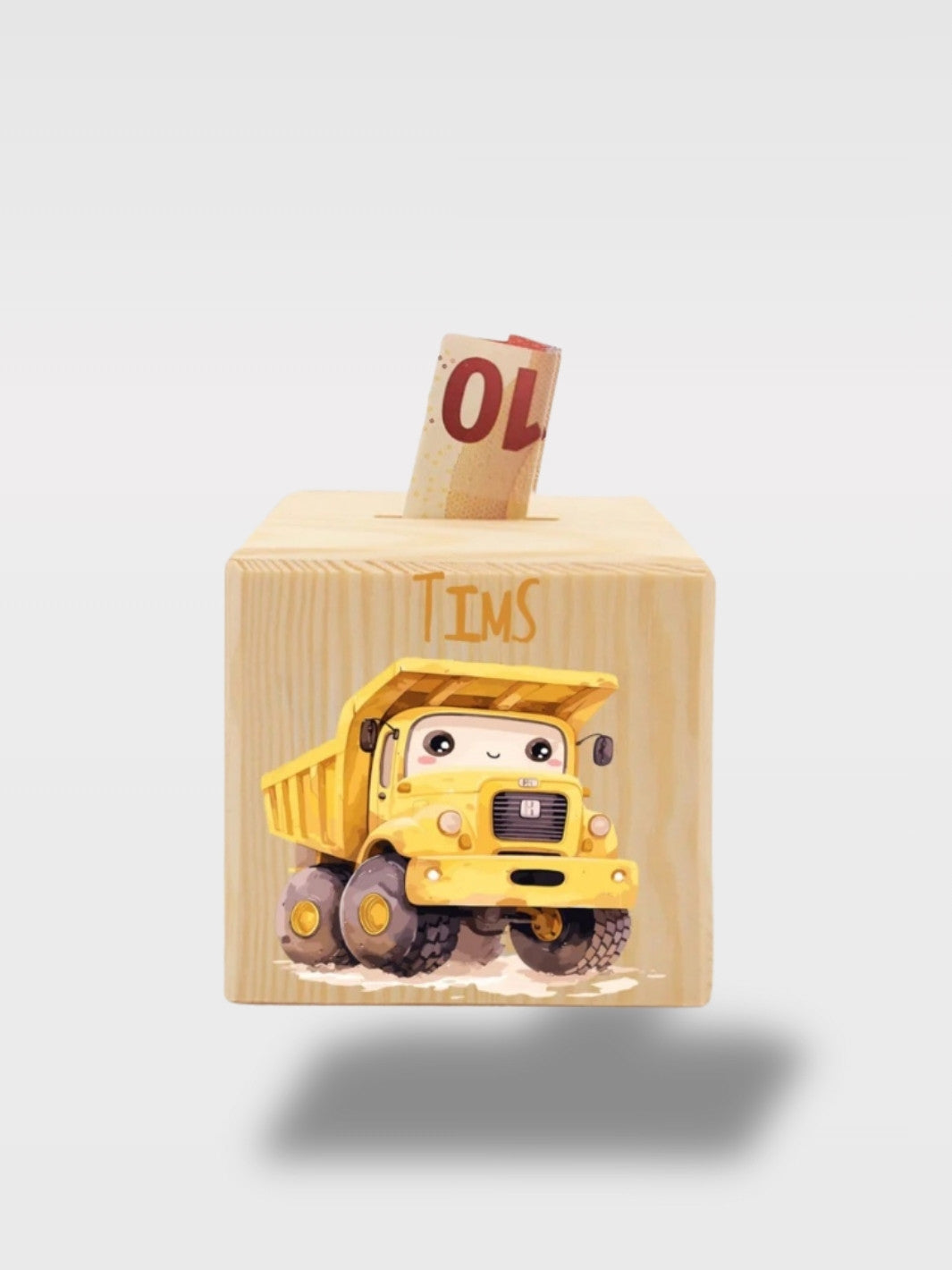Tirelire Personnalisée Avec Prénom En Bois Voiture<br>Le Bolide Naturel