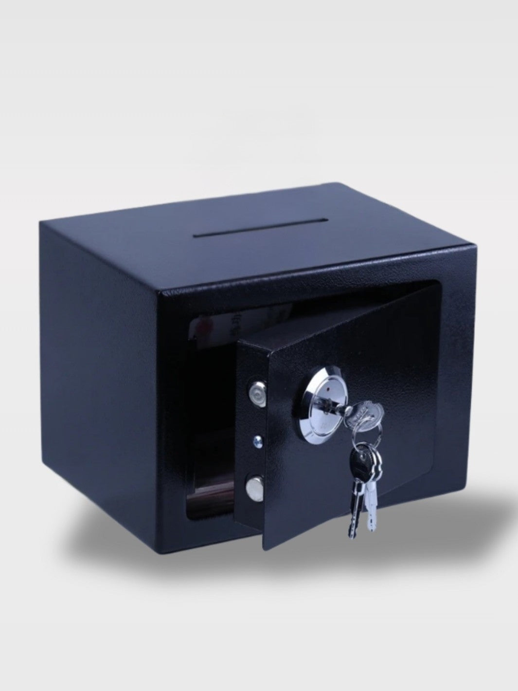 Tirelire Moderne Coffre à Clé en Acier Inoxydable<br>Le Gardien Métallique