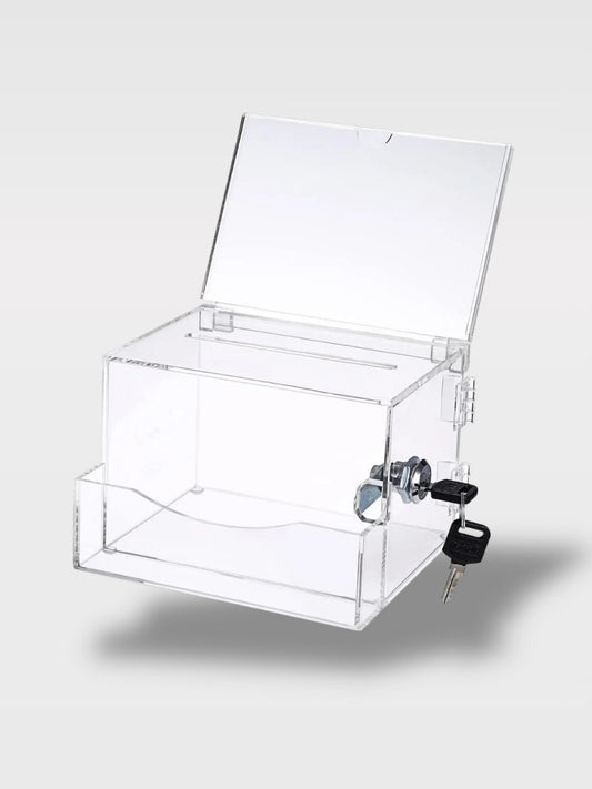 Tirelire à Clé en Acrylique<br>Le Coffre Solidaire