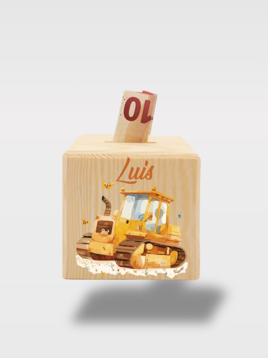 Tirelire Personnalisée Avec Prénom En Bois Voiture<br>Le Bolide Naturel