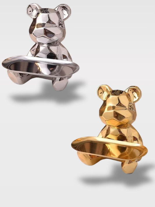 Tirelire Céramique Ours Origami Assis<br>Le Gardien du Plateau