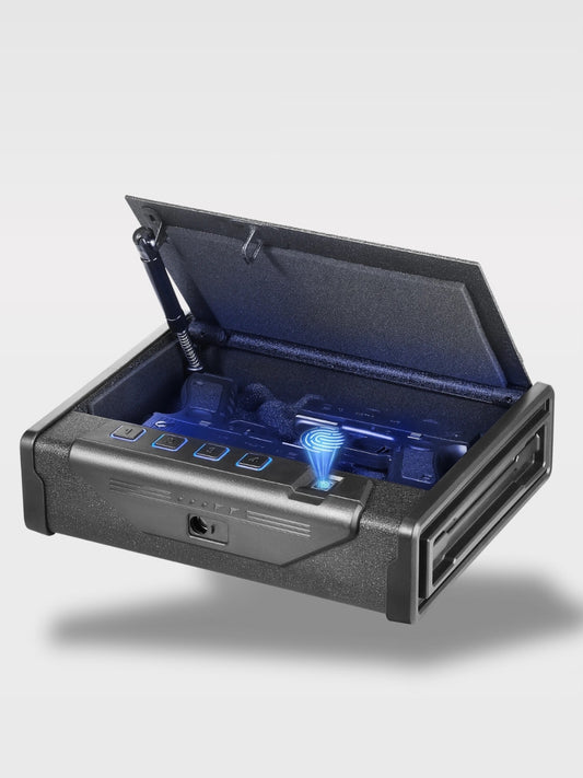 Coffre-Fort Arme À Feu Acier Biométrique Portable 3 En 1<br>Le Vigile Noir