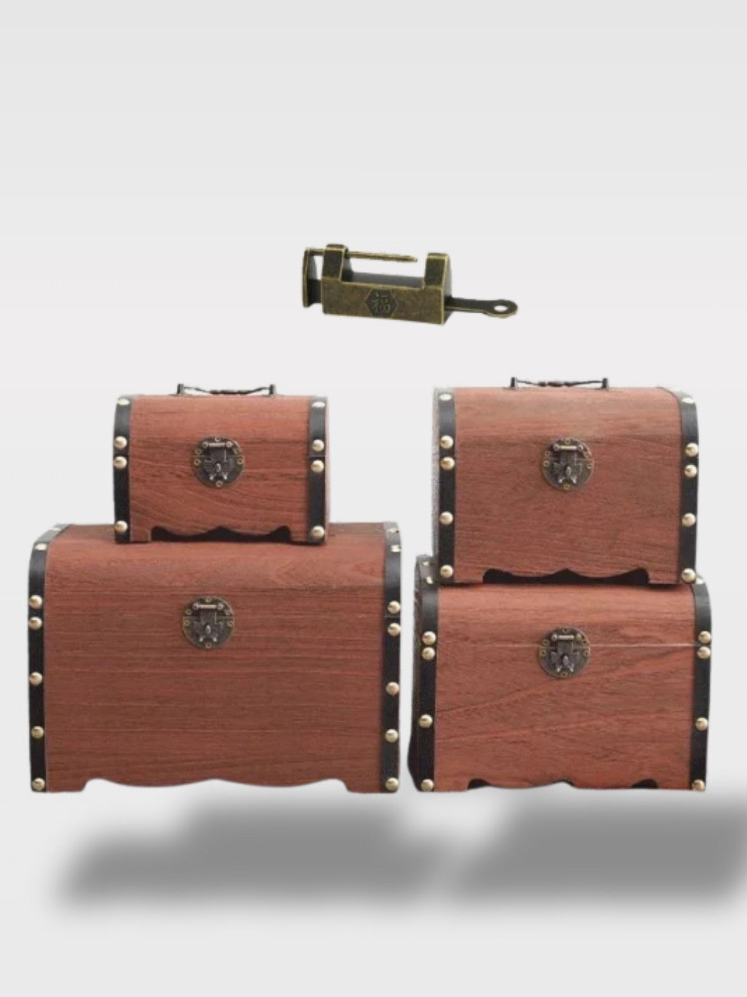 Tirelire Coffre en Bois avec Cadenas à Clé<br>Le Coffret Précieux