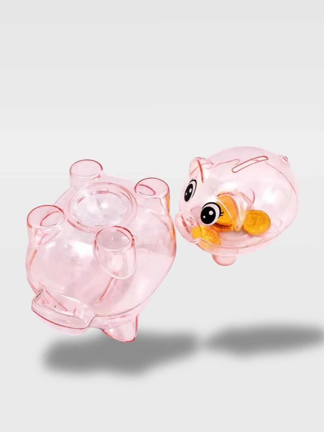 Tirelire Cochon Fond Transparent Coloré<br>Le Petit Futé