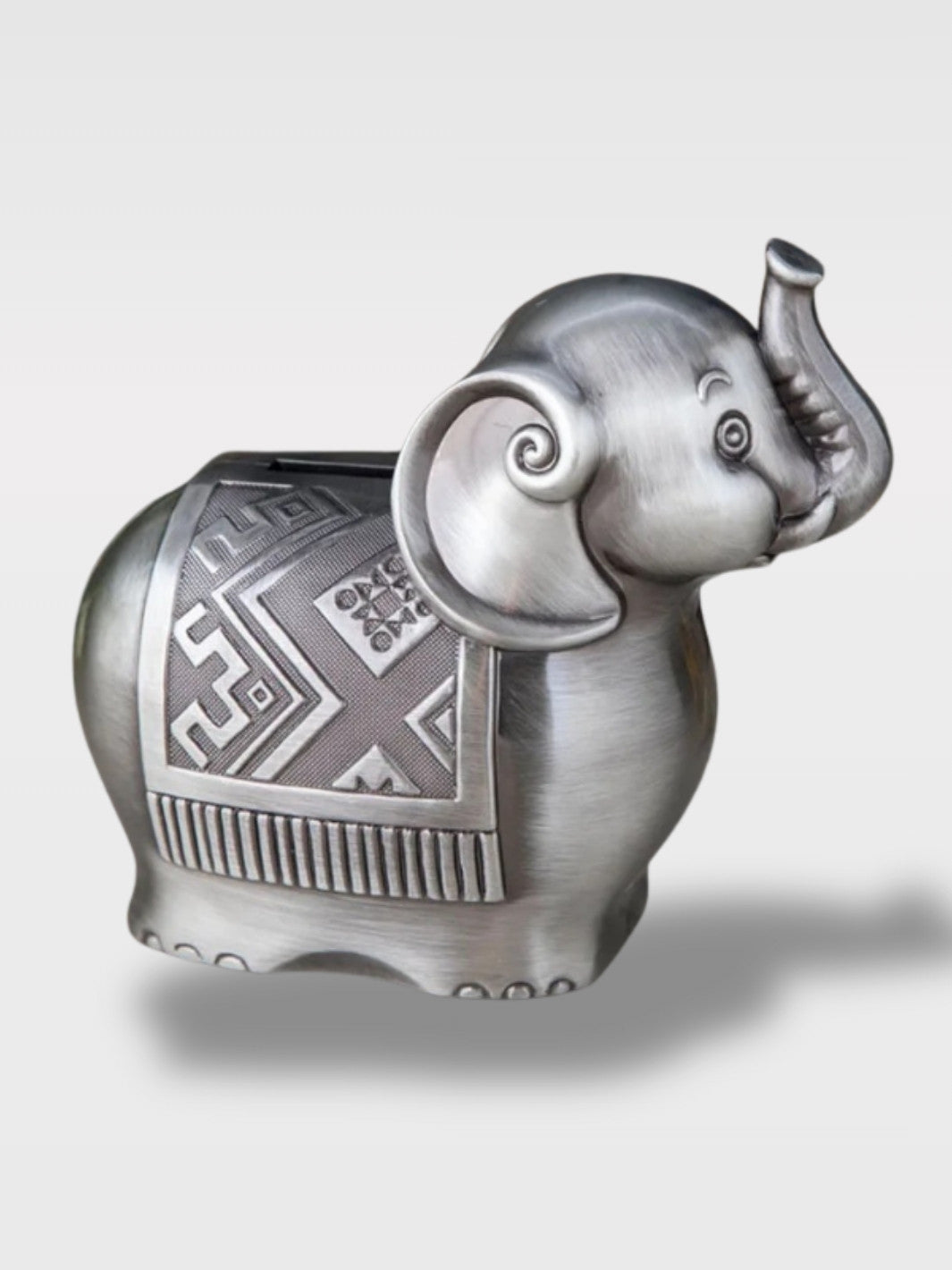 Tirelire Éléphant Gris Métal<br>Le Gardien d’Argent