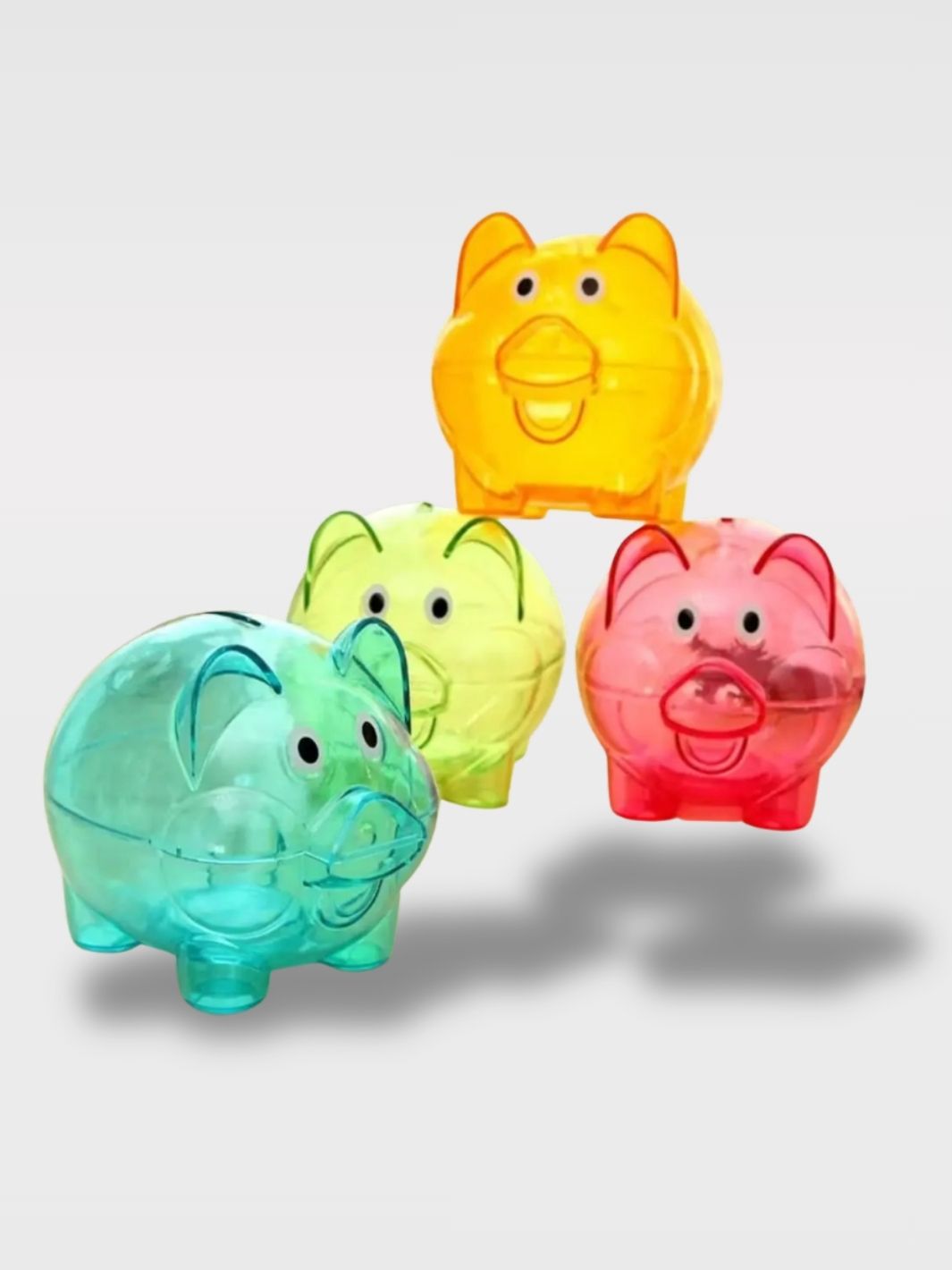Tirelire Cochon Fond Transparent Coloré<br>Le Petit Futé