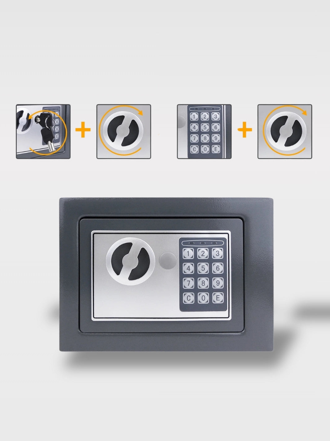 Coffre-Fort Double Serrure 8.5 L En Acier Inoxydable<br>Le Vigile Électronique