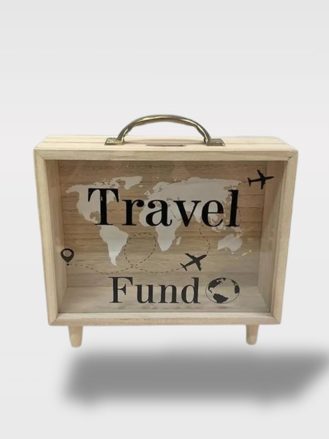 Tirelire Réutilisable en Bois avec Fenêtre Transparente<br>Le Coffret Partageur