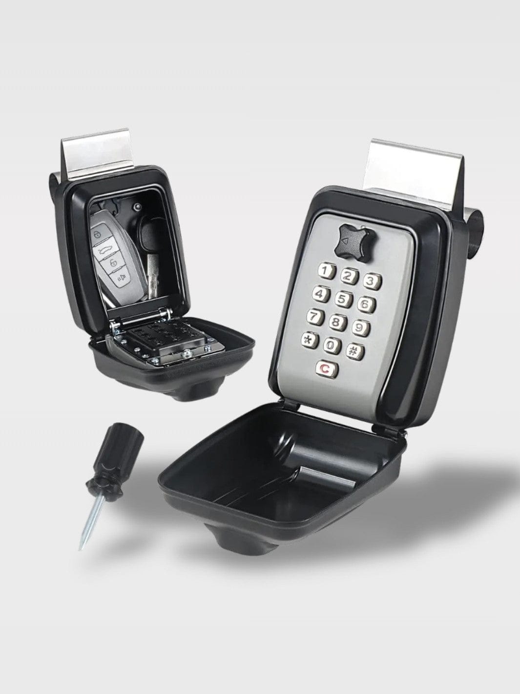 Boîte À Clé Voiture Étanche À Code | Sécurité Portable Keyo – Gris/Noir