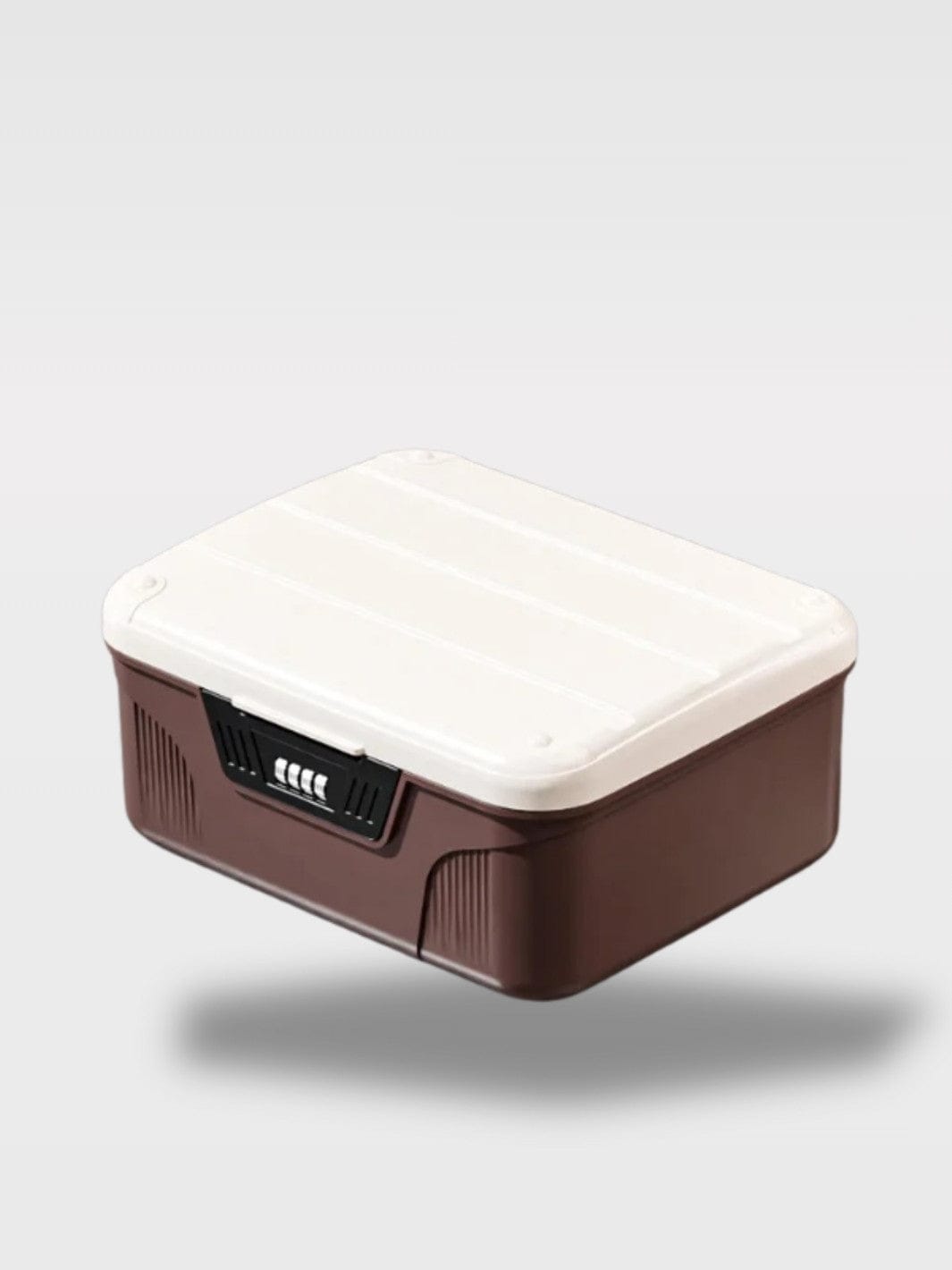 Coffre Sécurité à Mot de Passe Portable | Coffre Nomade Sépia Junior – Marron 12 x 26 x 22.5 cm