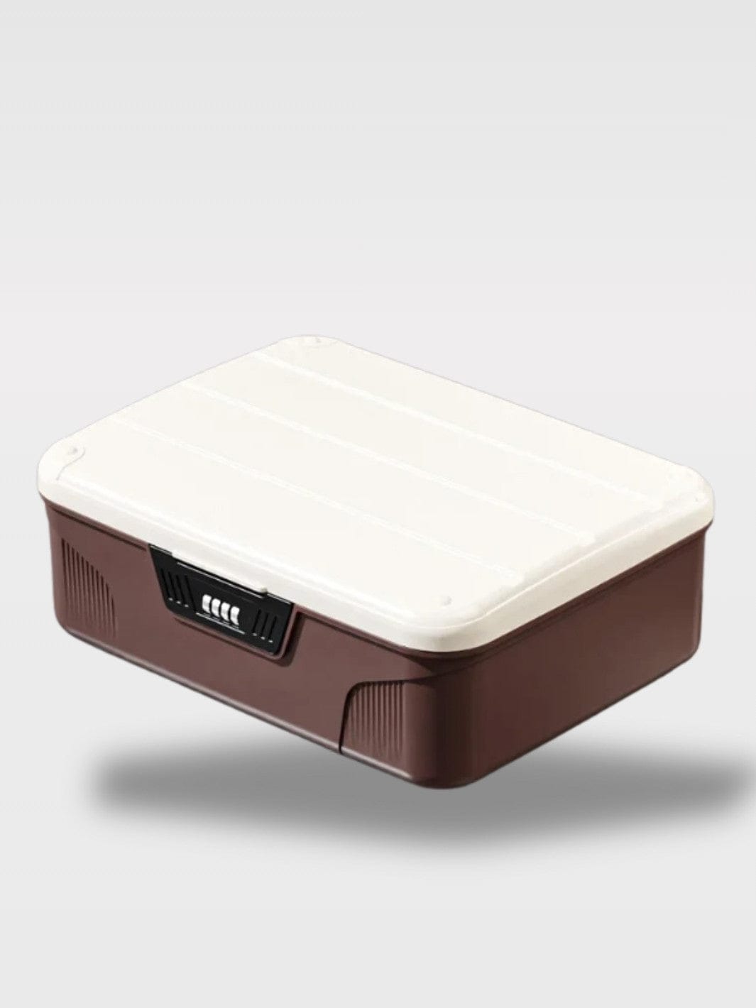 Coffre Sécurité à Mot de Passe Portable | Coffre Nomade Sépia Sénior – Marron 12 x 33 x 26.5 cm