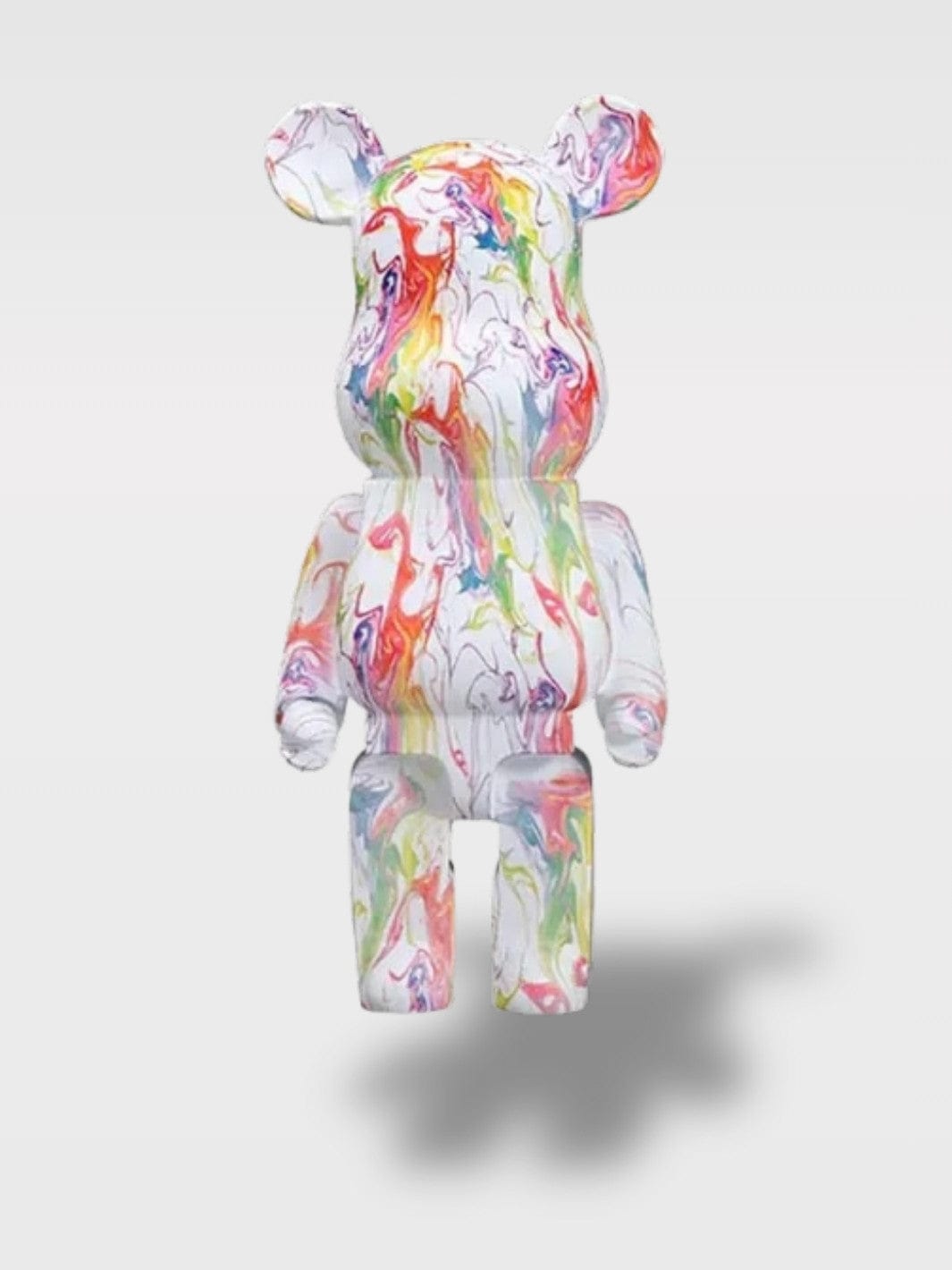 Grande Tirelire Ours Design | Sculpture Décorative Le Protecteur Blanc/Rose Marbe – 50 x 18 x 20 cm